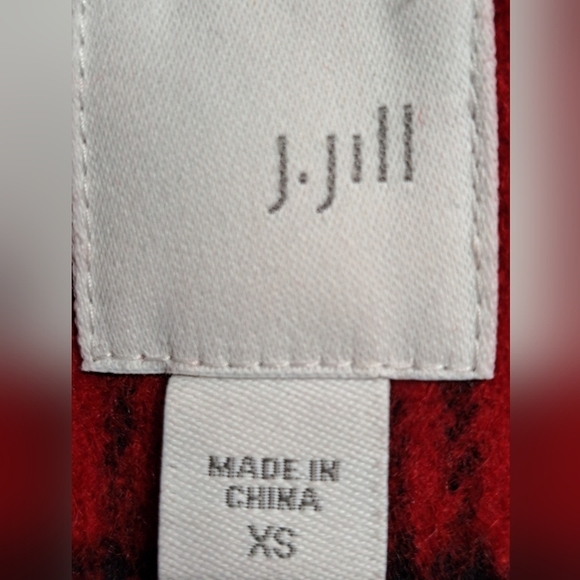 J. Jill Red & Black Tartan Plaid Sleeveless Wool Blend Vest    Size XS - Picture 12 of 12